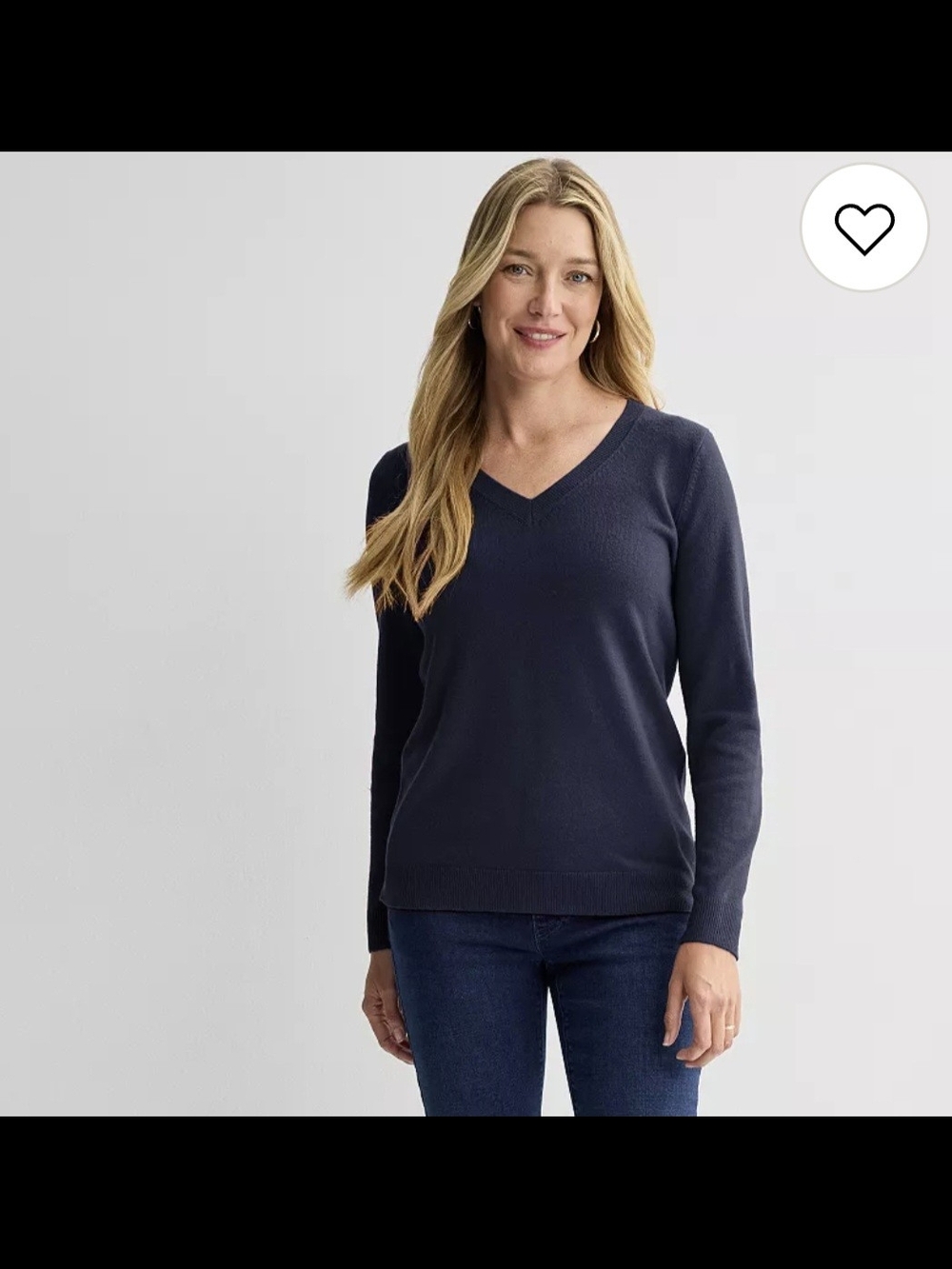 croft & barrow Navy V-Neck Women's Sweater